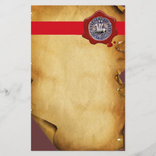 Papelaria SELO DO MODELO KNIGHTS, Cera Vermelha, Pergaminho