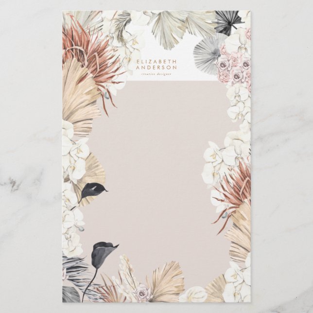 Papelaria Selva Tropical Floral de Grass (Frente)