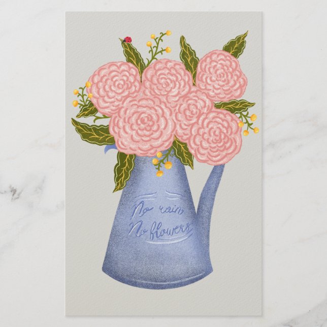 Papelaria Sem chuva sem flores regador com flores (Frente)