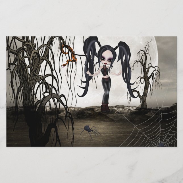 Papelaria Sepia Gótico Girl (Frente)