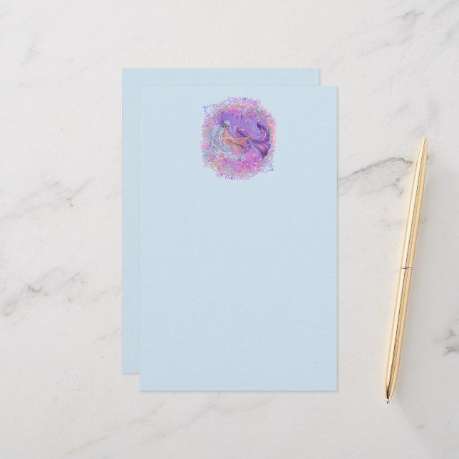 Papelaria Sereia Rosa Divertida por Renee Lavoie (Frente/Verso In Situ)