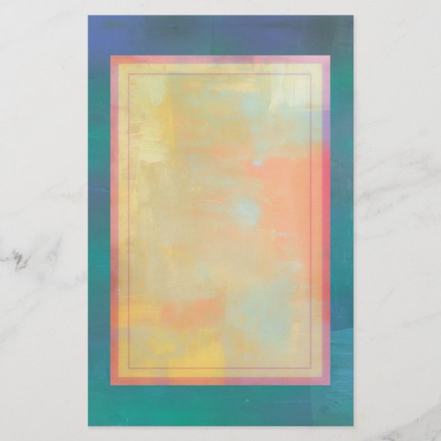 Papelaria Serenidade abstrato Verde e Roxo (Frente)