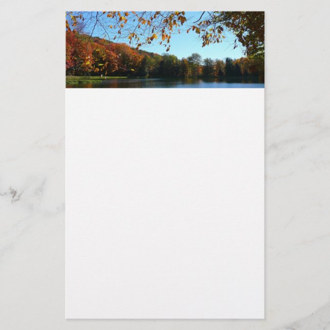 Papelaria Sete Quedas de Outono Árvores e Lago (Frente)
