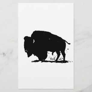 Papelaria Silhoute de Buffalo Preto e Branco