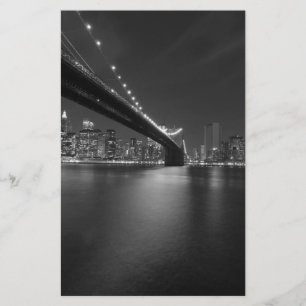Papelaria Silhueta da Cidade de Nova York Preto e Branco