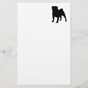 Papelaria silhueta do pug
