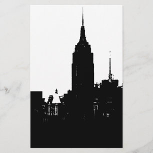 Papelaria Silhueta Preta e Branca de Nova York