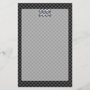 Papelaria Silver Aquarius Símbolo Zodiac Estilo de Fibra Ca