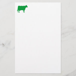 Papelaria Símbolo de Vaca - Verde Grama em Branco