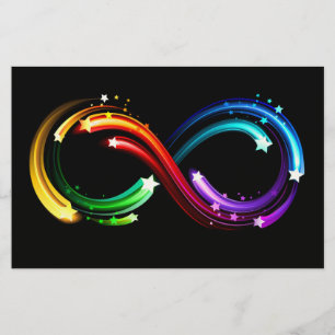 Papelaria Símbolo do infinito de cometas arco-íris