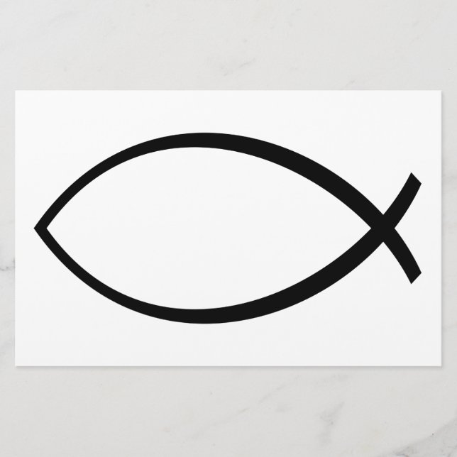 Papelaria Símbolo do Peixe Cristão (Ichthys) (Frente)