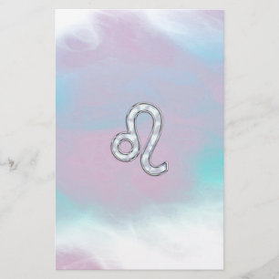 Papelaria Símbolo Leo Zodiac no Impressão do Estilo Pastel