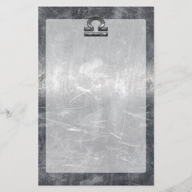 Papelaria Símbolo Zodíaco Industrial do Aço Prateado (Frente)