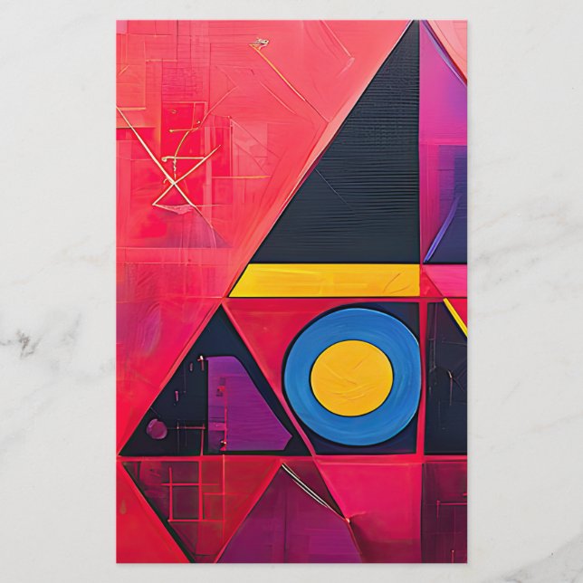 Papelaria Símbolos Geométricos Abstrato nº 04. (Frente)