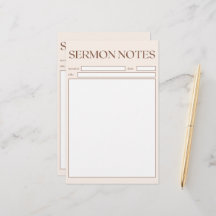 Simples Beige Christian Sermon Notes Para A Igreja