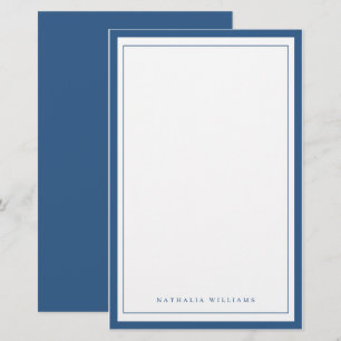 Papelaria Simples de Borda Azul-Marinho Básica