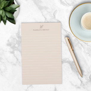 Papelaria Simples Elegância Tan Brown Monograma Vinculado
