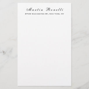 Papelaria Simples Escrito Caligráfico Preto Branco Moderno