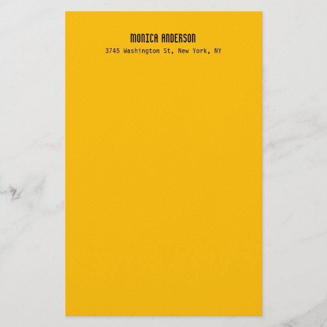 Papelaria Simples Moderno Simples Profissional Âmbar Amarelo (Frente)