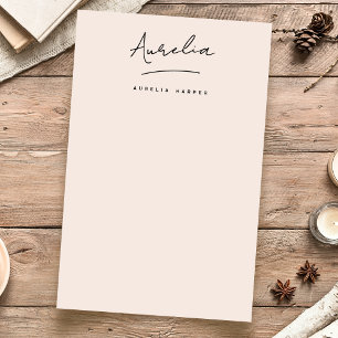 Papelaria Simples personalizado - Cor - de-rosa - Blush de a
