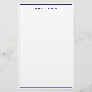 Papelaria Simplicidade Suprema Personalizada Azul e Branco