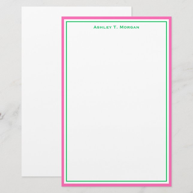 Papelaria Simplicity DIY Frame & BG, Hot Pink Emerald White (Frente/Verso)