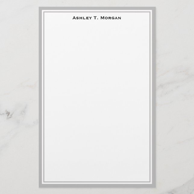 Papelaria Simplicity DIY Frame White Cinza Personalizada (Frente)