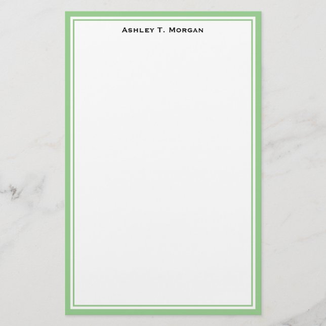 Papelaria Simplicity DIY Frame White Personalizado Verde (Frente)