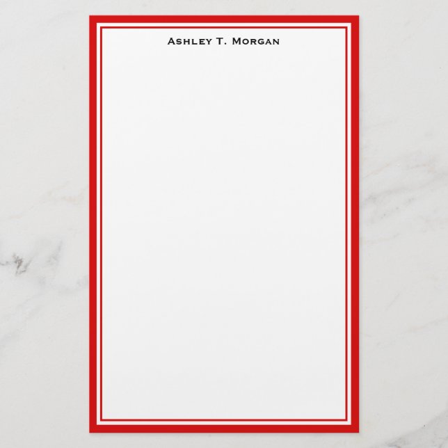 Papelaria Simplicity DIY Frame White Personalizado Vermelho (Frente)