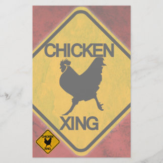 Papelaria Sinal Rustic Chicken Crossing