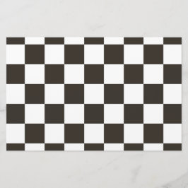 Papelaria Sinalizador verificado (preto e branco) (Padrão do