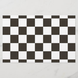 Papelaria Sinalizador verificado (preto e branco) (Padrão do