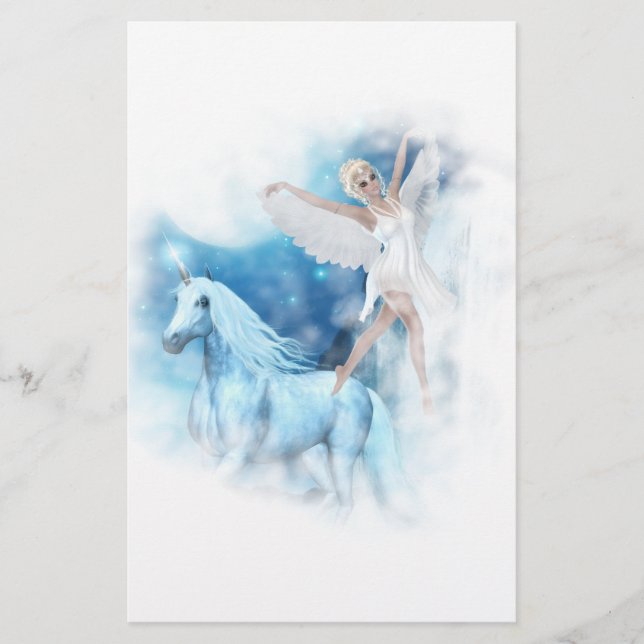 Papelaria Sky Faerie Asparas e Unicorn Vignette (Frente)