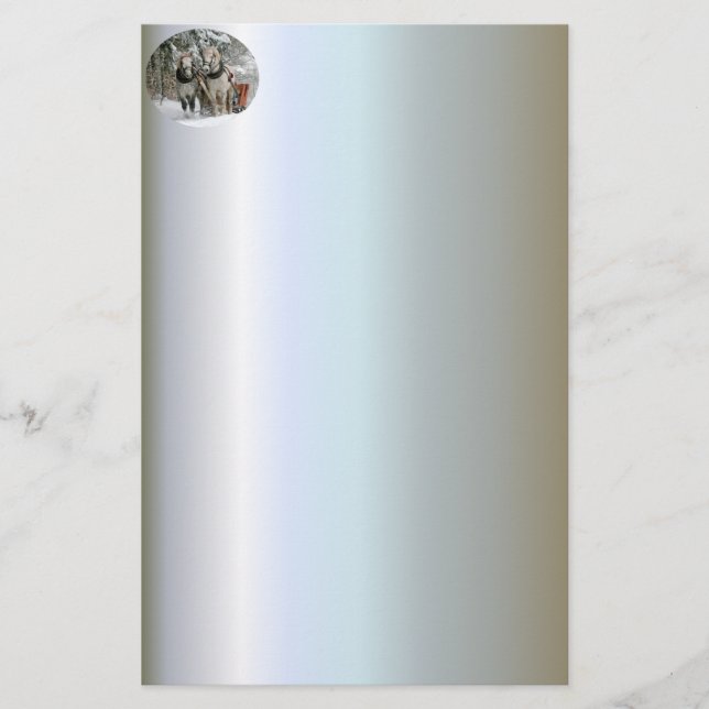 Papelaria Sleigh Ride in the Snowy Forest (Frente)