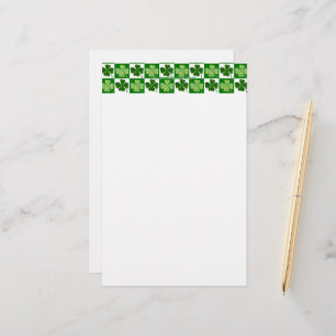 Papelaria SlipperyJoe's green four-leaf clovers Saint Patric