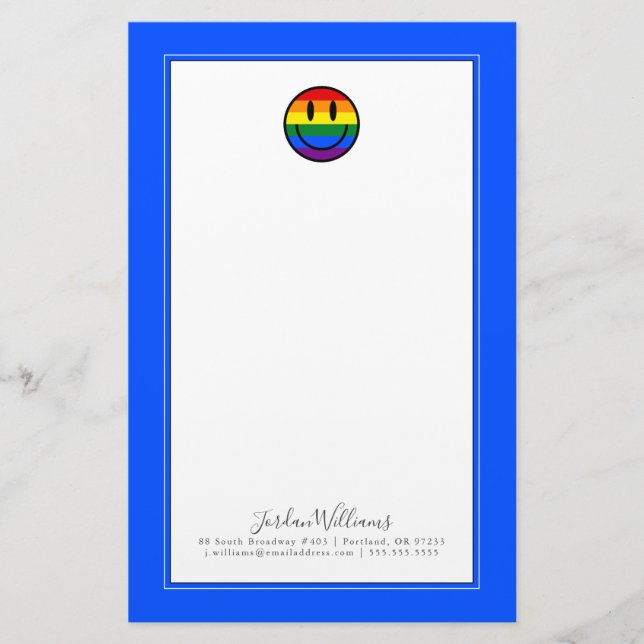 Papelaria Smiley face arco-íris (Frente)