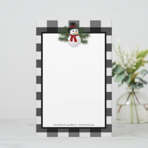 Papelaria Snowman Buffalo - Xadrez Personalizada Stationery