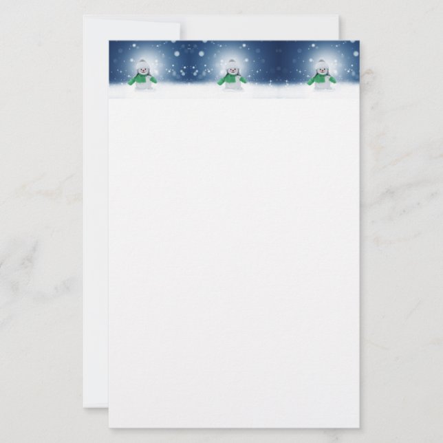 Papelaria Snowman de inverno de Natal SlipperyJoe echarme (Frente)