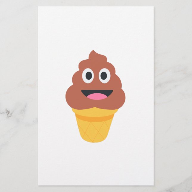 Papelaria sorvete cone poo emoji (Frente)