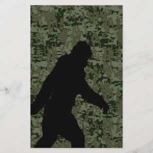 Papelaria Squatchin ido para na camuflagem verde-oliva de
