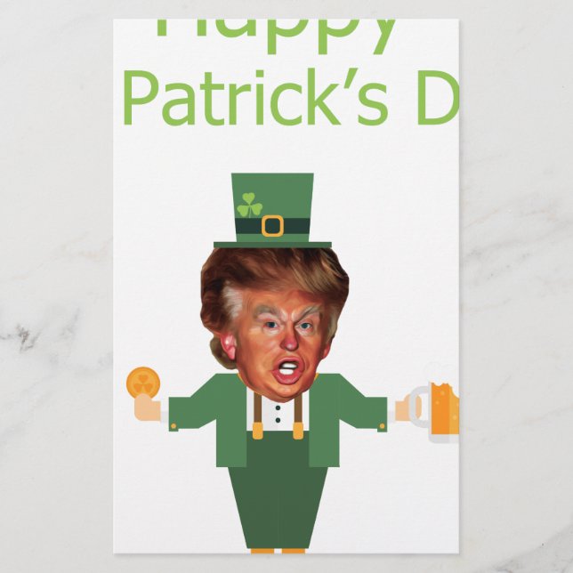Papelaria st patrics trump leprechaun (Frente)