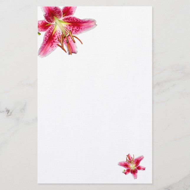 Papelaria Stargazer Lily - Papel de carta de Vazio decorado (Frente)