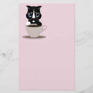 PAPELARIA STATIONERIA DE GATO DE CAFÉ