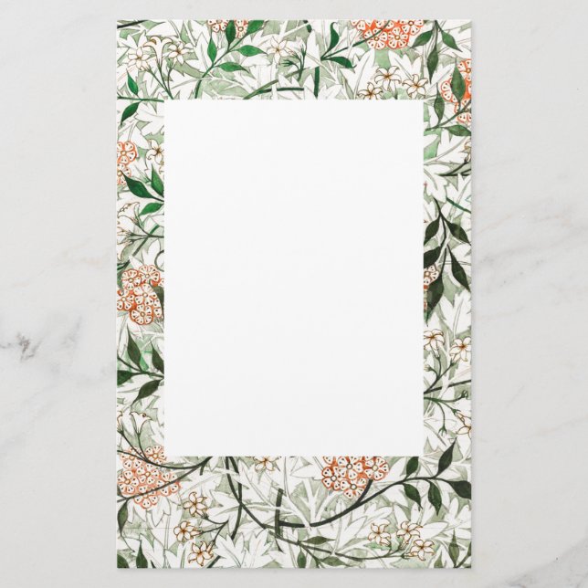 PAPELARIA STATIONERY COM WILLIAM MORRIS "JASMINE" DESIGN (Frente)