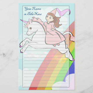 Papelaria Stationery Princesa e Unicórn