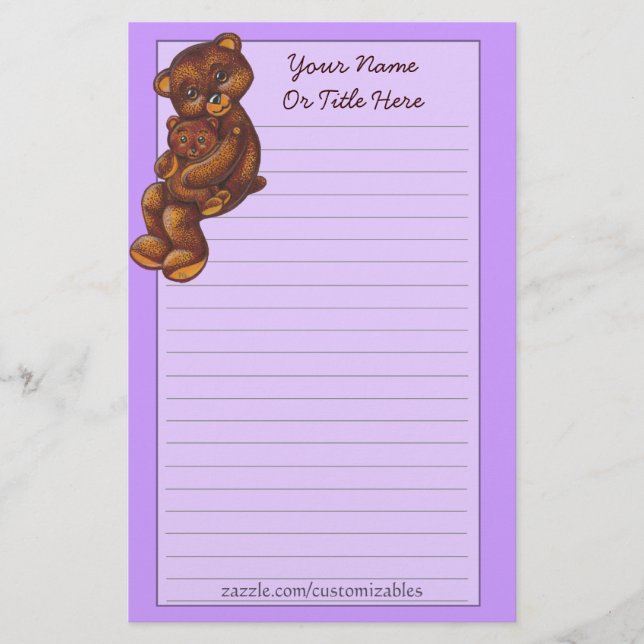 Papelaria Stationery Teddybear Hug (Frente)