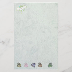 Papelaria stationery white butterflies with