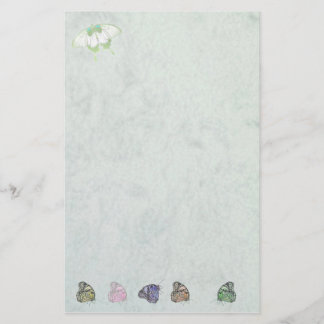 Papelaria stationery white butterflies with