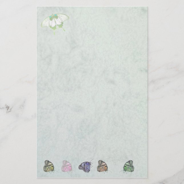 Papelaria stationery white butterflies with (Frente)