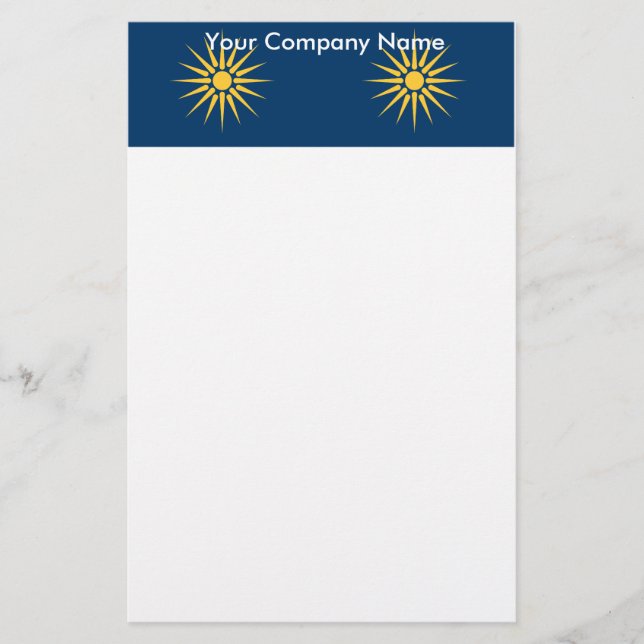 Papelaria Stationery with Flag of Macedonia, Greece (Frente)